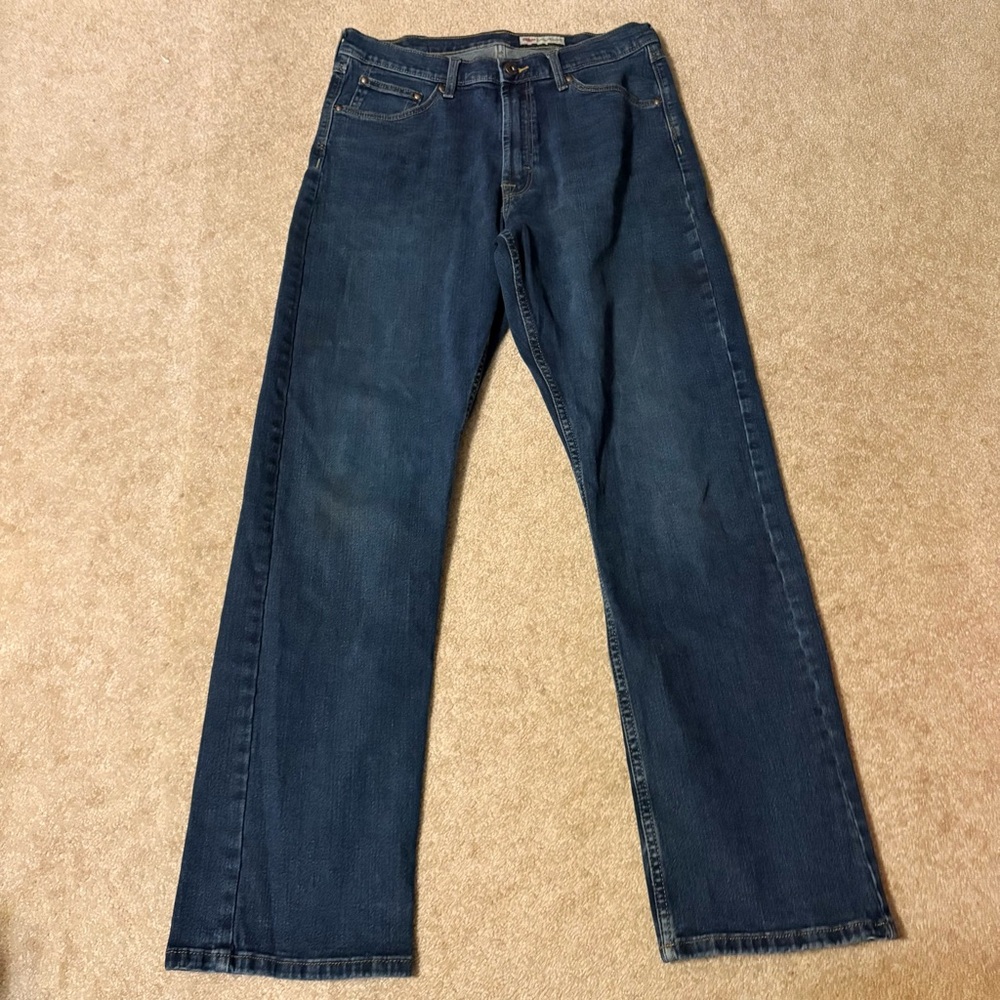 Wrangler Men's Dark Blue Straight Jeans